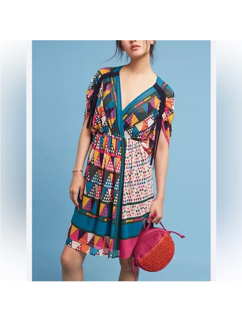 Anthropologie Maeve womans Colorful Geometric Pattern mini Dress
